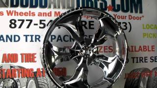 wwwDUBSandTIREScom 30 Inch Starr Wheel 770 Hammer Chrome Wheels Big Rims 30 Inch Rims Wheels [upl. by Atsejam]