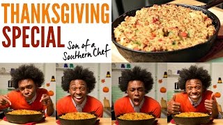 Southern Cornbread Stuffing  Thanksgiving Special  Son of a Southern Chef [upl. by Nahgeam]