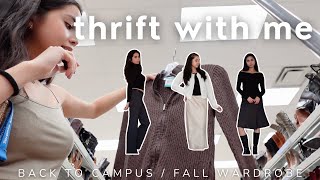 THRIFT WITH ME for back to campus  fall essentials  tryon haul [upl. by Marcelle365]