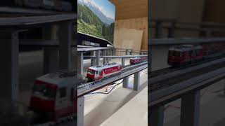 Kato RhB Spur N Albulabahn Schotterwagen Fad mit Ge 44 III Glacier Express train modeltrains [upl. by Carbone]