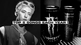 my top 5 songs each year i’ve been a kpop stan [upl. by Scully]