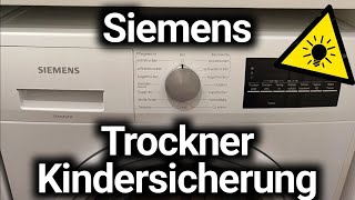 Siemens Trockner iQ500 Kindersicherung aktivierendeaktivieren  Tastensperre  Anleitung 🔥🔒 [upl. by Epifano]