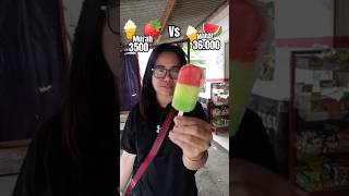 MURAH VS MAHAL ICE CREAM STROBRRY WATERMELON icecream trending shorts youtube asmr [upl. by Senzer]