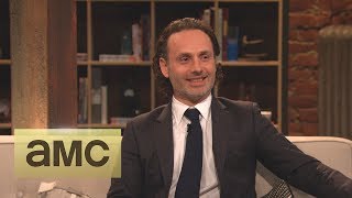 Andrew Lincoln on His Throat Stunt Episode 416 Talking Dead [upl. by Nolos]