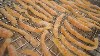 How to Make Candied Orange Peel Slivers Cooking with Kimberly [upl. by Samuella654]