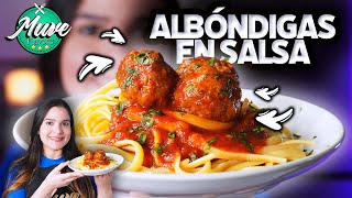 DELICIOSAS ALBÓNDIGAS EN SALSA 🍝 LA MEJOR RECETA  Muve Flavors [upl. by Grim]