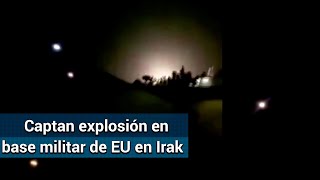 Captan momento de explosión de misiles en base aérea militar de EU en Irak [upl. by Oicaroh36]