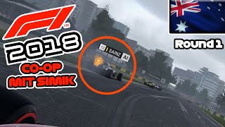 CHAOS IM ERSTEN COOP RENNEN😵‍💫 F1 2018 Coop Season mit SIMIK🏎️🏁Round 01 Australien4K Kasel🇨🇭 [upl. by Fatsug]