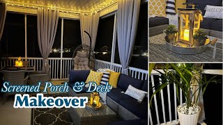 SPRINGSUMMER SCREENED PORCH amp DECK MAKEOVER DIY CURTAIN RODSKGORGE CURTAINS [upl. by Luisa]