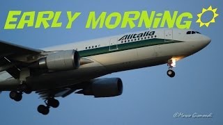 Alitalia A330 early morning arrival at Rome from Rio de Janeiro [upl. by Krahling625]