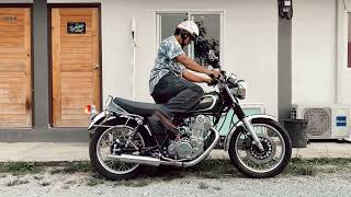 Sr400 Fi Dark Grayish Leaf Green Metallic 2021 HardRide Chopper Run [upl. by Nonnek]