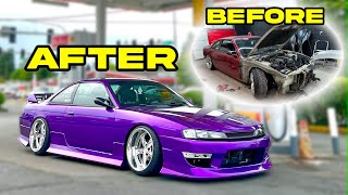 Rebuilding a DESTROYED Nissan s14 in 20 minutes Amazing Transformation [upl. by Bender]