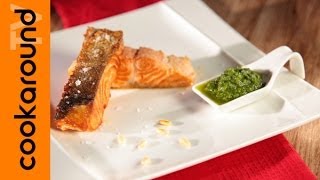 Salmone con pesto alla piastra  Ricette veloci di pesce [upl. by Emoraj]