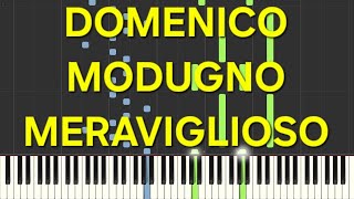 domenico modugnomeravigliosorallentatoslowpiano facile easy tutorial [upl. by Ainnos852]