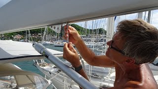 ep23  Boat maintenance  Martinique Marina du Marin  HallbergRassy 54 Cloudy Bay  May 2018 [upl. by Itak]