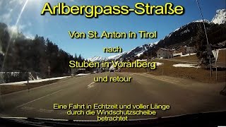 ArlberpassStraße  Tirol  Vorarlberg – KomplettEchtzeit – Durch die Windschutzscheibe – März 2016 [upl. by Carilyn]