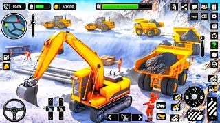 Snow Excavator Crane Simulator  Snow Offroad Construction 01  Android Gameplay [upl. by Klapp]