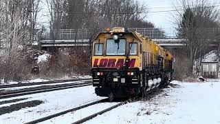 As the Loram Stirs I022 Ex SyracuseWorcester Floats Thru East Brookfield on Mild January Breezes [upl. by Eiralav]