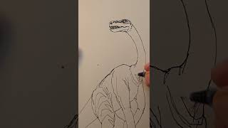 Art Juice ep 8  Ink Drawing Fun inkingtechniques drawing sketch dinosaur [upl. by Deloria]