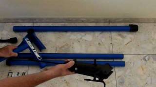 Review Park Tool PCS 9 folding bike repair stand  demonstrating how to assemble it [upl. by Gnim543]