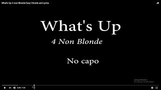 Whats Up 4 non Blonde Easy Chords and Lyrics [upl. by Brand]