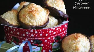 Chocolate Dipped Eggless Coconut Macaroons [upl. by Tudor]