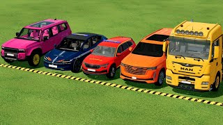 TRANSPORTING PIXAR CARS amp FRUITS WITH COLORED amp JOHN DEERE vs CLAAS vs TRACTORS  BeamNGdrive 962 [upl. by Aguayo]