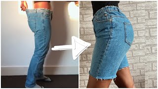 How to turn old jeans into vintage denim shorts [upl. by Eileme]