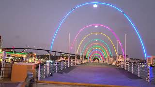 Willemstad Curacao Nightlife Restaurants Dance Shows amp The Queen Emma Pontoon Bridge In Action [upl. by Abrahams758]