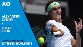 Alexander Zverev v Lukas Klein Extended Highlights  Australian Open 2024 Second Round [upl. by Arymat48]