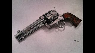 Drawing a Colt 45 Single Action Revolver TimeLapse [upl. by Hedley486]