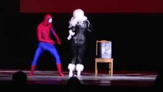 Spiderman and Black Cat cosplay defile on MAniFest 2013 [upl. by Onitsuaf]