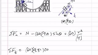 Dynamics  Particle kinetics Normal Tangential example 3 [upl. by Fruma]