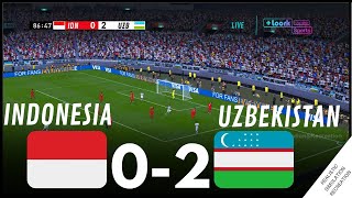 TIMNAS INDONESIA U23 02 UZBEKISTAN U23  Piala Asia AFC U23 2024  Sorotan Simulasi Video Game [upl. by Eamanna]