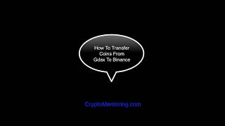 How To Transfer From Gdax To Binance [upl. by Anidem]