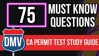 California Permit Test Study Guide 2024 75 Must Know Questions [upl. by Dnomyaw]