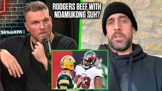 Pat McAfee Asks Aaron Rodgers If There Is A Beef With Ndamukong Suh [upl. by Nilrac]