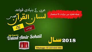 26Lecture LisanulQuran2018Part1 By Amir Sohail جملہ فعلیہ میں مرکبات کا استعمال [upl. by Aratahc]