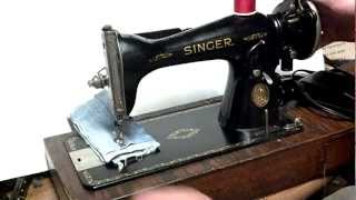 Strong Antique 1938 Industrial Strength Singer 1591 Sewing Machine AE830701 [upl. by Napra457]