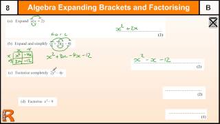 Expanding and factorising GCSE Maths Higher revision Exam paper practice amp help [upl. by Gaut]