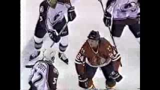 Bob Probert smacks Peter Forsberg amp goes after Adam Foote [upl. by Thordia]