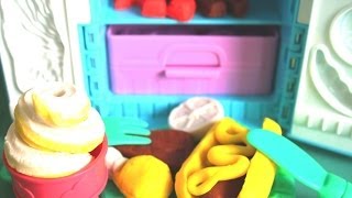 Play Doh Food Fixin Fridge Ice Cream Candies Foods PlayDoh Hasbro [upl. by Nyvrem]