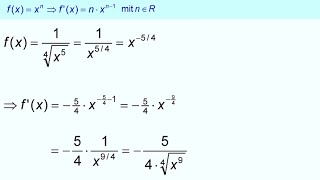 Ableitung von Potenzfunktionen — Differentialrechnung  MatheBeispiele [upl. by Odraner]