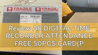 Review A8 DIGITAL TIME RECORDER ATTENDANCE FREE 50PCS CARDPUNCH CARD MACHINE EASY FIX [upl. by Ahseinat]