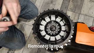 modification roue lestée crampons acier robot tondeuse worx landroid L2000 wr155e [upl. by Notsej864]