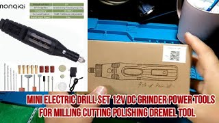 Mini Electric Drill Set 12V DC Grinder Power Tools for Milling Cutting Polishing Dremel Tool [upl. by Asoj804]