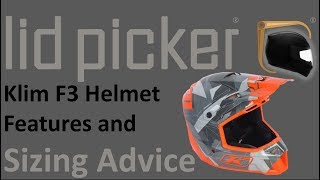 Klim F3 Helmet Features and Sizing Advice Guide [upl. by Aillemac590]