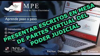 🏛 🏛 🏛 PRESENTAR ESCRITOS POR MESA DE PARTES ELECTRÓNICA DEL PODER JUDICIAL 🏛 🏛 🏛 [upl. by Nodgnal]