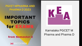 PGCET M Pharma And Pharma D Important Topics [upl. by Mariya]