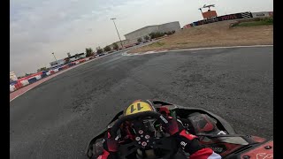 Karting driving with slicks on mixed conditions at Dubai Kartdrome [upl. by Spalding]